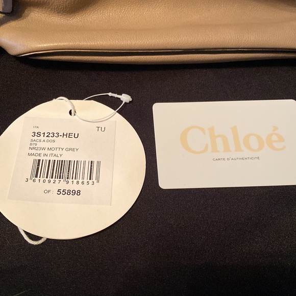 Chloé Faye Mini Smooth & Suede Calfskin Motty Grey Leather Backpack main image 4